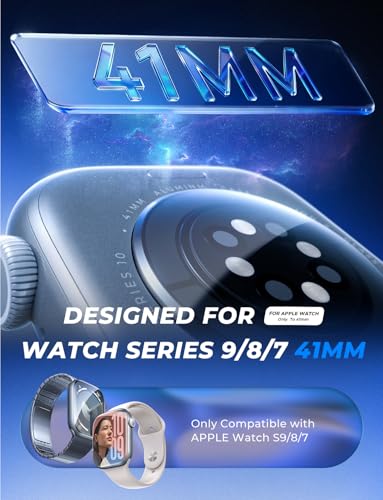 MAGIC JOHN 2 Pack for Apple Watch 41 MM Series 9/8/7 Screen Protector - size: 41MM