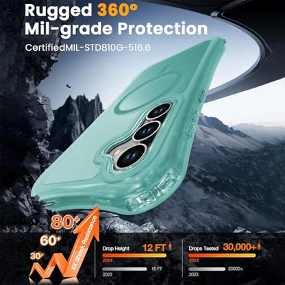 WRJ Magnetic Matte for Samsung Galaxy S26 FE Case,Samsung S25 FE Case [Fit for MagSafe][Military Grade Drop Protection] Translucent Shockproof Protective Phone Case-Jade Green - color: Jade Green, style: Matte
