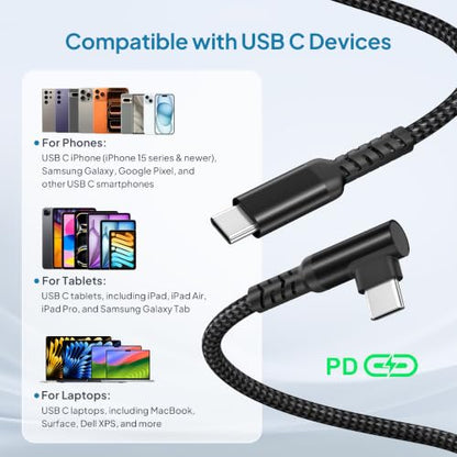 Elebase for Samsung S26 Ultra USBC Charger Cable 10FT with USB Adapter - color: Angled-Black, size: 10 FT