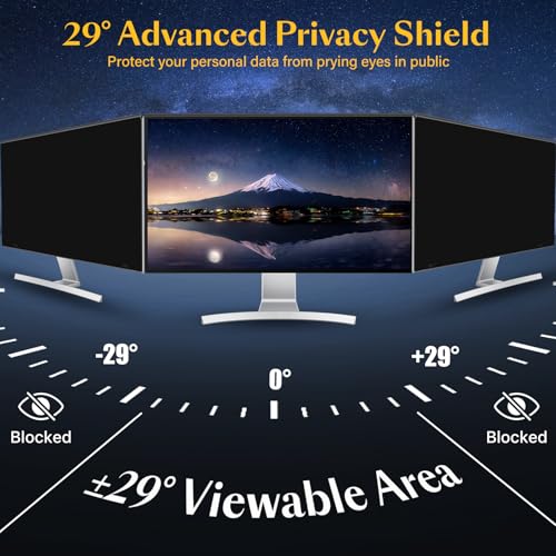 Magnetic 32 inch Privacy Screen for Computer Monitor 16:9 Widescreen Desktop PC, 32in Hanging Removable Anti Glare Blue Light Eye Protection Shield, Anti Spy Screen Protector Panel - size: 32'' Privacy Screen (16:9)