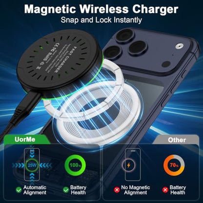 for Magsafe Charger Samsung S26 Magnetic Charger Wireless Fast Charging Pad - color: Black-W