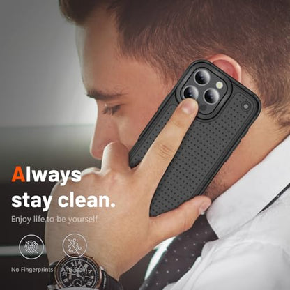Designed for iPhone 16 Pro Max Case 2 in 1 Gift Militay Grade Drop Protective Rugged Heavy Duty Cover Shockproof Case for iPhone 16 Pro Max Phone Case for Women Men Boy Girl (Black) - color: Black