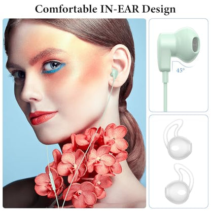 APETOO USB C Headphones for iPhone 18 Pro Max 17 16 15/iPad Air Earbuds - color: Mint Green