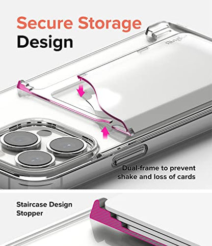 Ringke Side Slot Card Holder for Phone Case, Business Card Holder for Women, Men, ID Credit Card Holder Stick on, Phone Wallet Compatible with iPhone, Galaxy, and Pixel - Clear Mist - color: Clear Mist