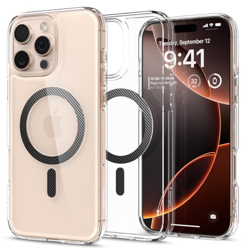 Spigen for iPhone 16 Pro Case, Ultra Hybrid MagFit [Anti-Yellowing] [Compatible with Magsafe] - Carbon Fiber - color: Carbon Fiber, size: iPhone 16 Pro