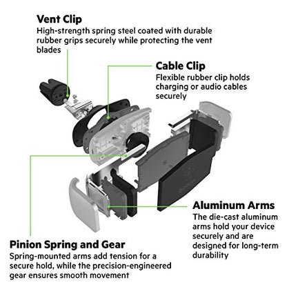 Belkin Car Vent Mount, Black and Silver, Phone Stand for iPhones, Samsungs, LGs & Most Smartphones, Adjustable to Fit 5.5-Inch Screens - style: Car Vent Mount