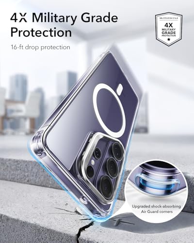 ESR for Samsung Galaxy S26 Ultra Case with Stash Stand, Compatible with MagSafe, Military-Grade Protection, Magnetic Case for Samsung Galaxy S26 Ultra, Scratch-Resistant Back Cover, Clear - color: Clear