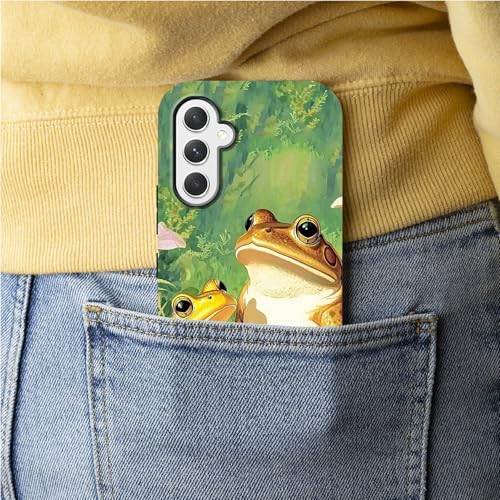 Golden Frogs Phone Case for Samsung Galaxy S25, Dual Layer Shockproof Rugged Cover with Soft TPU + Hard PC, Anti-Scratch Slim Fit Wireless Charging Compatible - color: Golden Frogs, size: 6.2" Galaxy S25