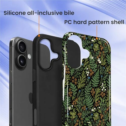 Case for iPhone 16 Plus, Shockproof Hybrid Protective Phone Case, Dual-Layer Drop Protection Anti-Scratch, Fern Leaf - color: Fern Leaf, size: iPhone 16 Plus