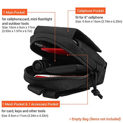 Tactical Molle Utility Pouch Cell Phone Pouch, Waist Bag Belt Pouch for Men, EDC Bag Gadget Organizer Vest Pack Purse Mobile Phone Case Hunting Compact Bag for Runing - color: Gray
