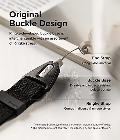 Ringke Phone Lanyard for iPhone 17 Pro Max and Most Smartphones [One-Touch Buckle] Shoulder Strap Adjustable Sturdy Universal Phone Crossbody Neck Lanyard for Travel Essentials - Lettering Black 2 - color: Lettering Black 2