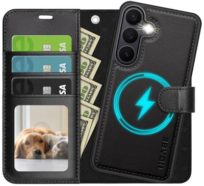 OCASE for Samsung Galaxy S26 Detachable Wallet Case with Card Holder, [2 in 1] PU Leather Flip Folio Case with RFID Blocking Stand Wrist Strap Shockproof Phone Cover 2026, Litchi Black - color: Litchi Black, size: Samsung Galaxy S26