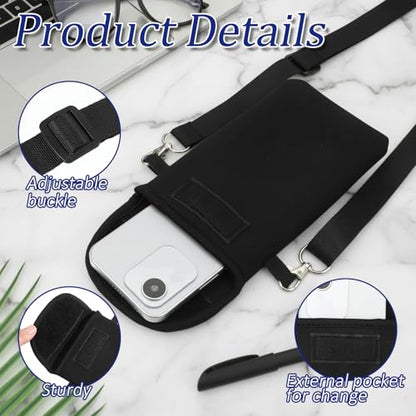 Universal Cell Phone Pouch, Waterproof Neoprene Phone Sleeve with Neck Strap Lanyard Holder, Around Neck Carrying Case for Cellphone Men Women - color: 1 Pcs