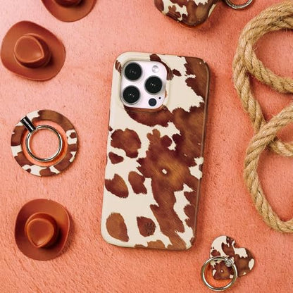 VELVET CAVIAR Cell Phone Ring Holder - Finger Ring & Stand - Improves Phone Grip Compatible with iPhone, Galaxy, Most Smartphones (Cocoa Cow) - color: Cocoa Cow