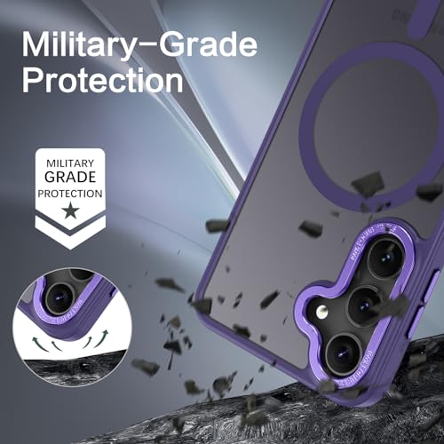 BENTOBEN Magnetic for Samsung Galaxy S24 Plus Case [Compatible with Magsafe] Translucent Matte Slim Thin Shockproof Anti-Yellow Women Men Protective Phone Cover for Samsung S24 Plus 6.7", Dark Purple - color: Dark Purple
