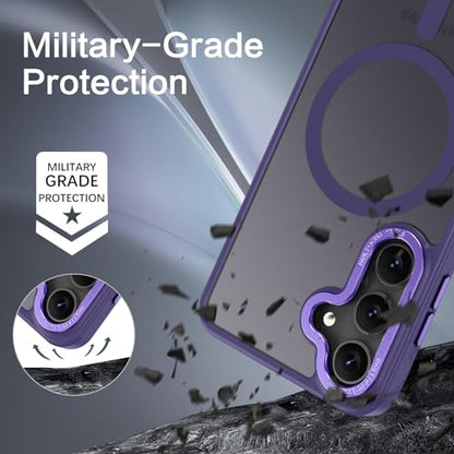 BENTOBEN Magnetic for Samsung Galaxy S24 Plus Case [Compatible with Magsafe] Translucent Matte Slim Thin Shockproof Anti-Yellow Women Men Protective Phone Cover for Samsung S24 Plus 6.7", Dark Purple - color: Dark Purple