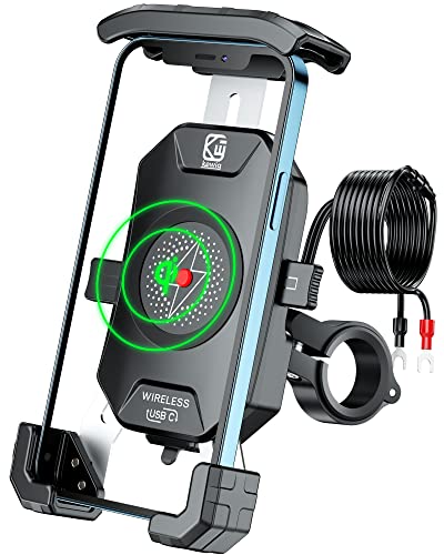 BRCOVAN Motorcycle Phone Mount Holder with Wireless & USB-C Charger