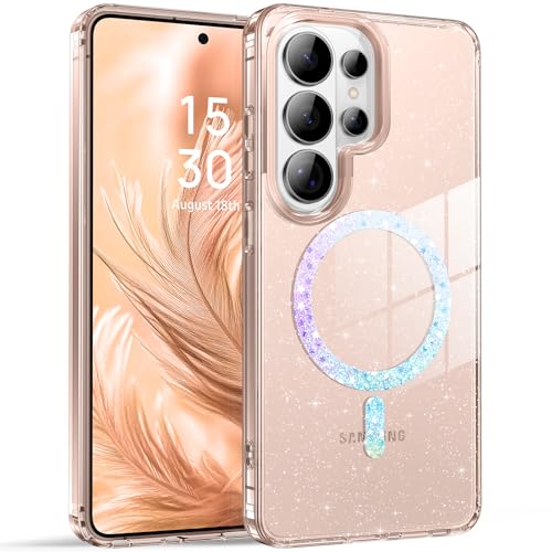 BENTOBEN Magnetic for Samsung Galaxy S26 Ultra Case 2026, Cute Clear Sparkly Glitter Anti-Yellowing Slim Bumper Compatible with Magsafe Shockproof Protective Transparent Phone Cover 6.9", Clear Gold - color: Clear Gold, size: for Galaxy S26 Ultra (6.9 inc