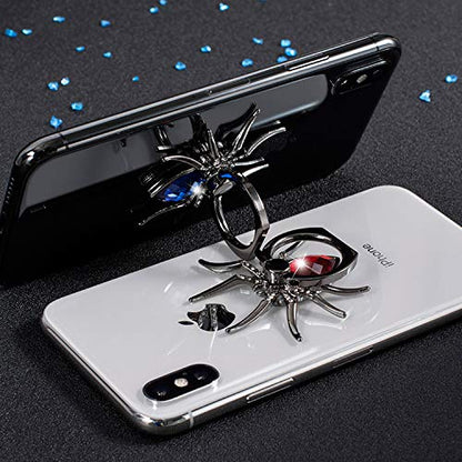 Allengel Phone Ring Holder Stand, 360 Degree Rotation Universal Spider Finger Kickstand with Polished Metal Phone Grip for Cell Phone, Red - color: Red