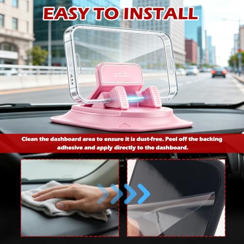360° Rotatable Car Phone Holder,Non-Slip Car Dashboard Phone Holder for Best Navigation and Viewing,Universal Phones Holders for Cars Dashboard Vertical and Horizontal Place