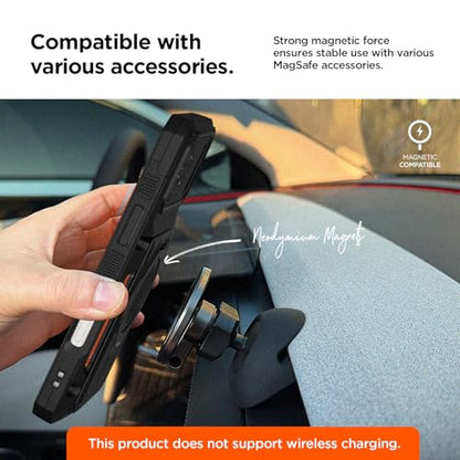 VRS DESIGN Damda Glide Hybrid for iPhone 17 Pro Max Case (2025) [Magnetic Card Wallet] [Stores 4 Cards] Heavy Duty Rugged Cover (No Wireless Charging) - Matte Black - color: Matte Black