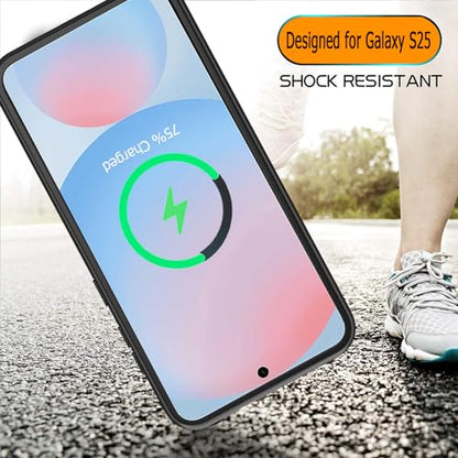 Battery Case for Galaxy S25, 10000mAh High Capacity Portable Charger Case Rechargeable Smart Battery Pack Compatible with Galaxy S25 6.2 inch Charging Case Support Wireless & Carplay-Black - size: for Galaxy S25