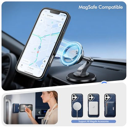 Antsturdy Compatible with MagSafe iPhone 17 Wallet Case,Blue | 2 in 1 Detachable Magnetic,Credit Card Holder Slots,RFID Blocking,PU Leather,Kickstand,Flip Folio Phone Cover for Men & Women - color: Blue, size: iPhone 17 - 6.3"