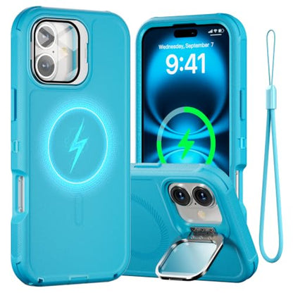Follaroma for iPhone 16 Case with Magnetic,Heavy Duty Case,6.1'',Teal - color: Teal, size: iPhone 16 6.1''