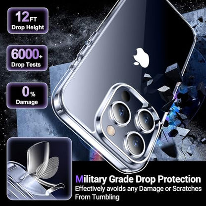 Designed for iPhone 15 Pro Max Case Clear, [Crystal Clear][Anti-Yellowing][Military-Grade Drop Protection] Slim Shockproof Protective Cover Phone Case for iPhone 15 Pro Max 6.7"
