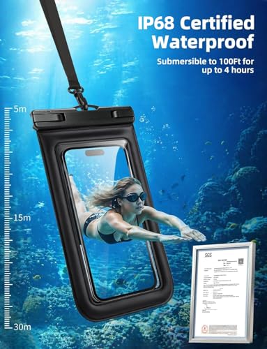 Floating Waterproof Phone Pouch 2 Pack, IP68 Dry bag Case for 6.9" Phones | Waterproof Phone Case,Floats in Water&Touchscreen,Underwater Shooting,Fits iPhone/Samsung,for Snorkeling,Beach,Kayak, Cruise - size: 7.0 inch, 2 Pcs Waterproof Pouch