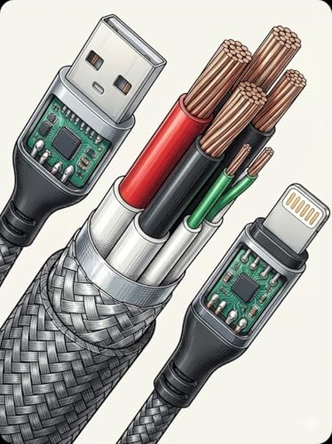 Voltix USB-A to Lightning Cable, 6A Super Fast Charging, 3.3 FT Braided Nylon, High-Speed Data Transfer, Compatible with iPhone 8, XR, 11, 12, 13 Series, Gray