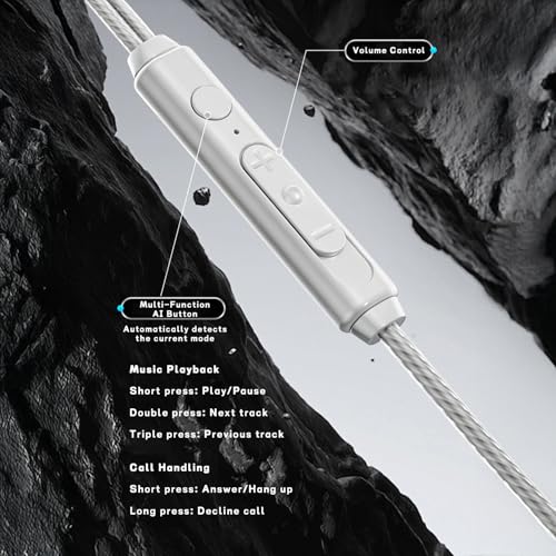 Wired in-Ear Headphones with Mic, Lightning Connector for iPhone,HiFi Sound Earphones with Volume Control, S25 White - color: White