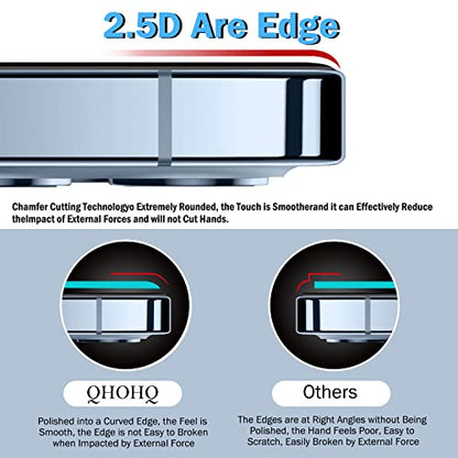 QHOHQ 3 Pack Screen Protector for iPhone 14 / iPhone 13 [6.1 Inch] with 3 Pack Tempered Glass Camera Lens Protector, Ultra HD, 9H Hardness,Case Friendly - size: iPhone 13 6.1 Inch / iPhone 14 6.1 Inch