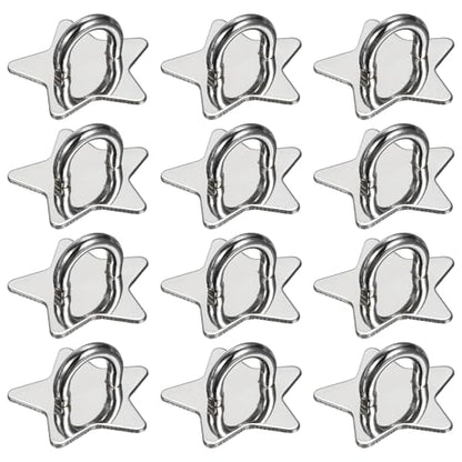 PATIKIL Metal Phone Charm Hook 1", 12Pcs Adhesive Star Shaped Phone Finger Grip Hook Smartphones Keychain Ring Charm Loop for DIY Tablet Case Accessories, Silver - color: Silver