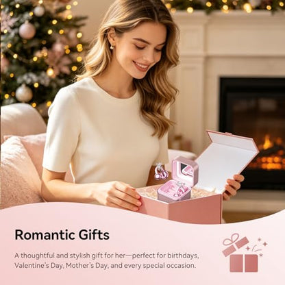 Clip On Earbuds with Detachable Butterfly Earrings & LED Makeup Mirror Case, Wireless Earbuds Bluetooth 6.0, Air Conduction Headphones, Lightweight for Travel Work Daily Use,Great Gift Choice - color: Blush Pink