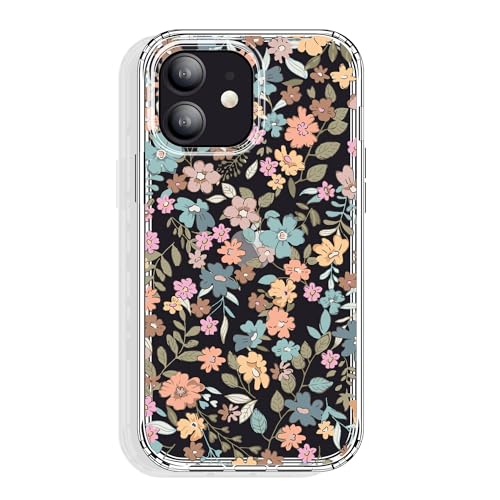 GYZYA for iPhone 12 Mini Case 5.4 Inch Clear with Design, Protective Slim TPU Cover with Shockproof Bumper for Women and Girls (Secret Garden) - color: Flowers 13, size: iPhone 12 mini (5.4 inch)