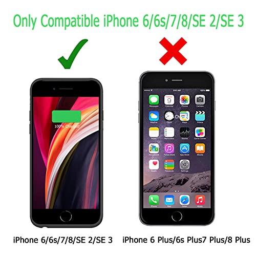 Battery Case for iPhone 8/7/6S/6/SE 2020/SE 3, 10000mAh Portable Rechargeable Protective Charging Case Compatible with iPhone 8/7/6S/6/SE 2020/SE 2022 (4.7 inch) Extended Battery Charger Case (Black) - size: iPhone 6/6S/7/8/SE2/SE3