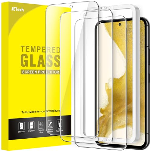 JETech Screen Protector for Samsung Galaxy S22, 3-Pack | 9H Tempered Glass, HD Clear, Anti-Scratch Protection, Easy Installation Tool - size: Galaxy S22