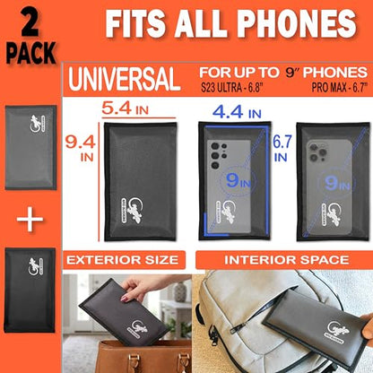 Faraday Bag Anti-Tracking GPS RFID Car Key Signal Blocker Wallet Shielding Pouch Protective Case for Cell Phone Car Key FOB, Data Privacy, Electronic Device Security (2 PACK - BLACK AND GRAY) - color: 2 PACK - BLACK AND GRAY