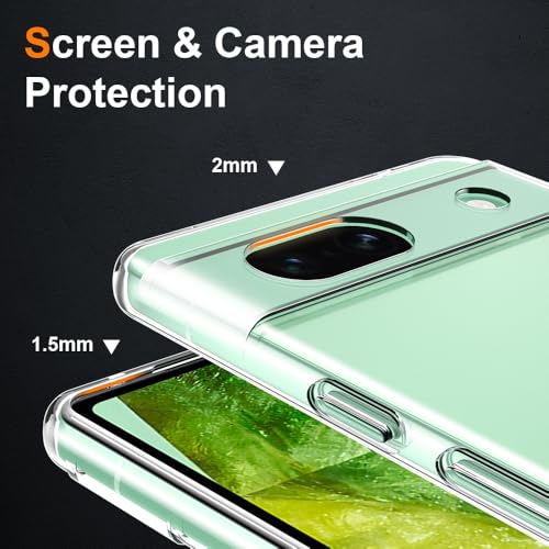 Silicone Clear for Google Pixel 8A Case, Ultra Thin with Comfort Grip | Soft Slim-Fit TPU Pixel 8A Phone Cover,Non-Slip,Shockproof Protection,Scrath-Resistant - size: Pixel 8a case