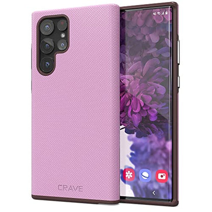 Crave Galaxy S22 Ultra Case, Shockproof Protection Dual Layer Case for Samsung Galaxy S22 Ultra 5G (6.8 inch) - Lilac - color: Lilac, size: Galaxy S22 Ultra