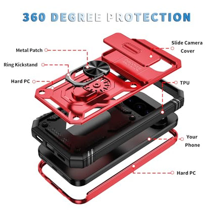 PASNEW Phone Case for Pixel 10 Pro XL,6.8",Red - color: Red, size: Pixel 10 Pro XL (inch)