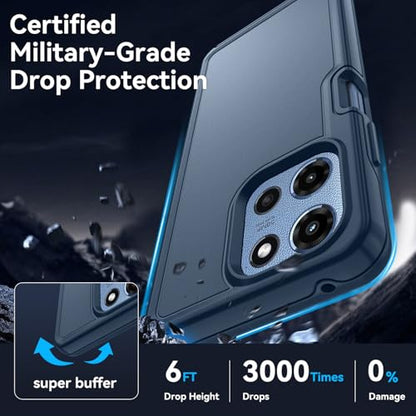 for Motorola Moto G 5G 2025/2026 Case with HD Screen Protector, Moto G Play 2026 Heavy Duty Shockproof Military Grade Full Body Protection Phone Cover (Sapphire Blue) - color: Sapphire Blue