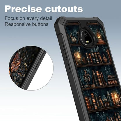 for Schok Volt Sv67q Sv67332 Case with Screen Protector, Military Grade Drop Protection, Dual Layer Hybrid Shockproof Protection TPU Phone Case for Schok Volt Sv67q, Hand Drawn Bookshelv - color: Hand Drawn Bookshelv