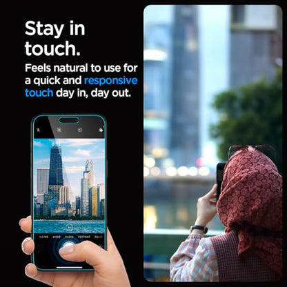 Spigen GlasTR EZ FIT Privacy Screen Protector for iPhone 15 Pro Max - size: iPhone 15 Pro Max