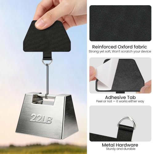 COCASES 4 Pack Phone Tether Tab, Phone Strap Replacement Part for Cell Phone, Safety Lanyard Patch (Black x4) - color: Black X4