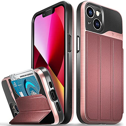 VENA vCommute for iPhone 13 Wallet Case, Rose Gold - color: Red, size: iPhone 13