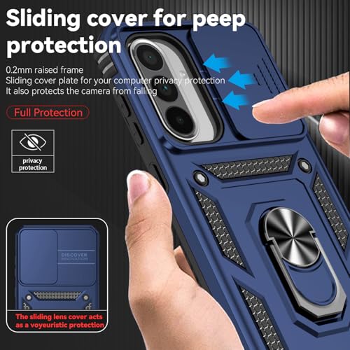 for Samsung Galaxy A36 5G Case with Slide Camera Cover HD Screen Protector [Military Grade 16ft. Drop Tested] Magnetic Ring Holder Kickstand Protective Phone Case for Galaxy A36 5G 2025, Navy Blue - color: Navy Blue w/ Slide Camera 2nd gen. Military Grade