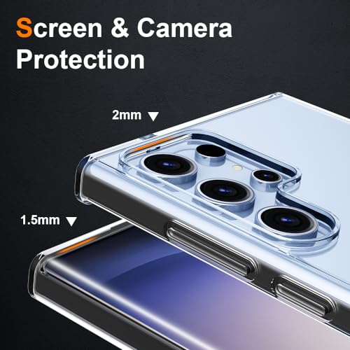 Silicone Clear Samsung Galaxy S23 Ultra Case,Thin with Comfort Grip | Soft Slim-Fit TPU Galaxy S23 Ultra Phone Cover,Non-Slip,Shockproof Protection,Scrath-Resistant - size: galaxy s23 ultra case