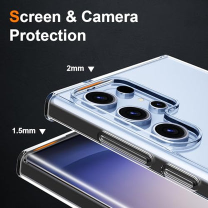Silicone Clear Samsung Galaxy S23 Ultra Case,Thin with Comfort Grip | Soft Slim-Fit TPU Galaxy S23 Ultra Phone Cover,Non-Slip,Shockproof Protection,Scrath-Resistant - size: galaxy s23 ultra case